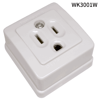 WK3001W 接地角型コンセント